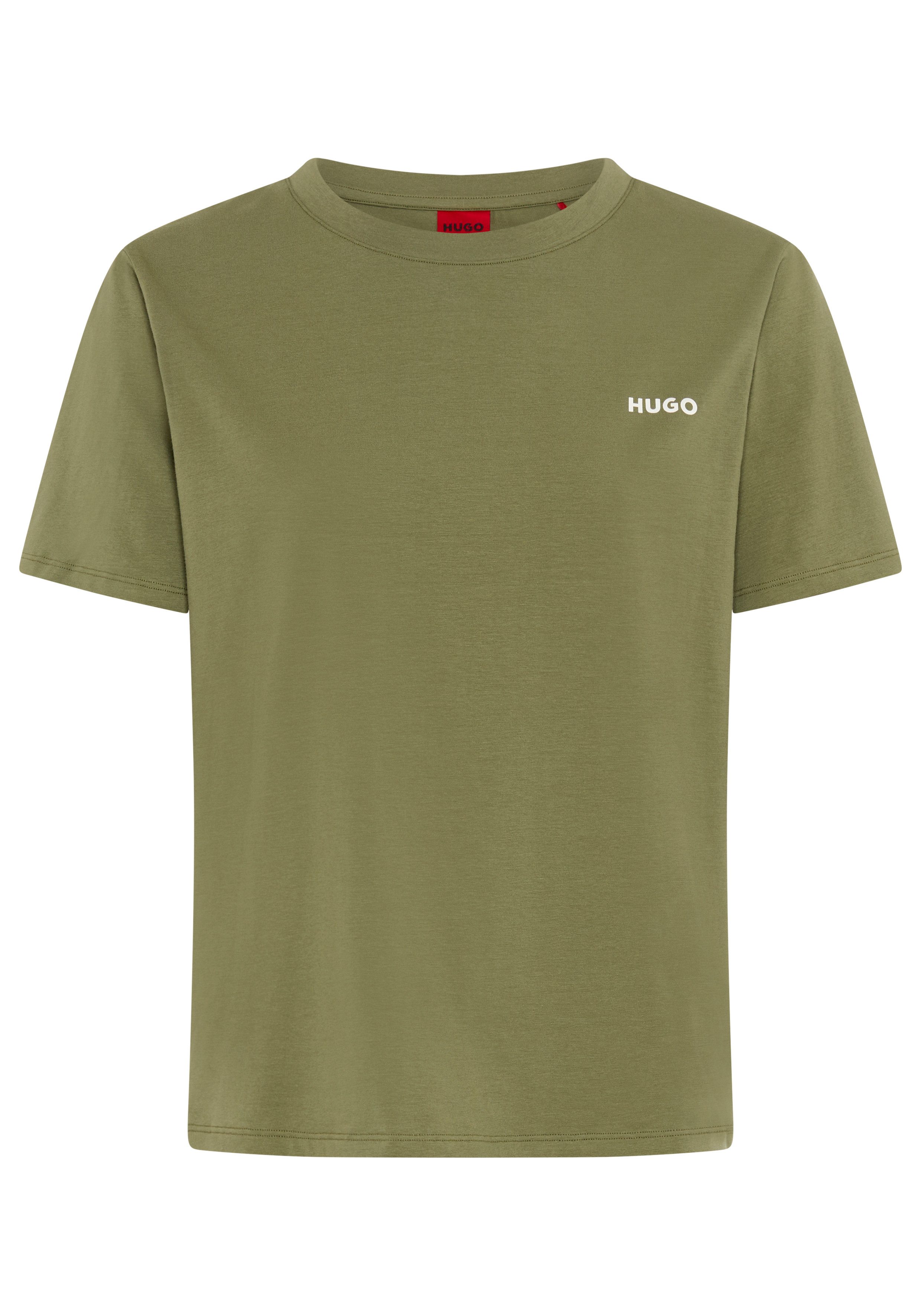 HUGO T-Shirt mit rundem Ausschnitt, regular fit, toniges Markenlogo günstig online kaufen