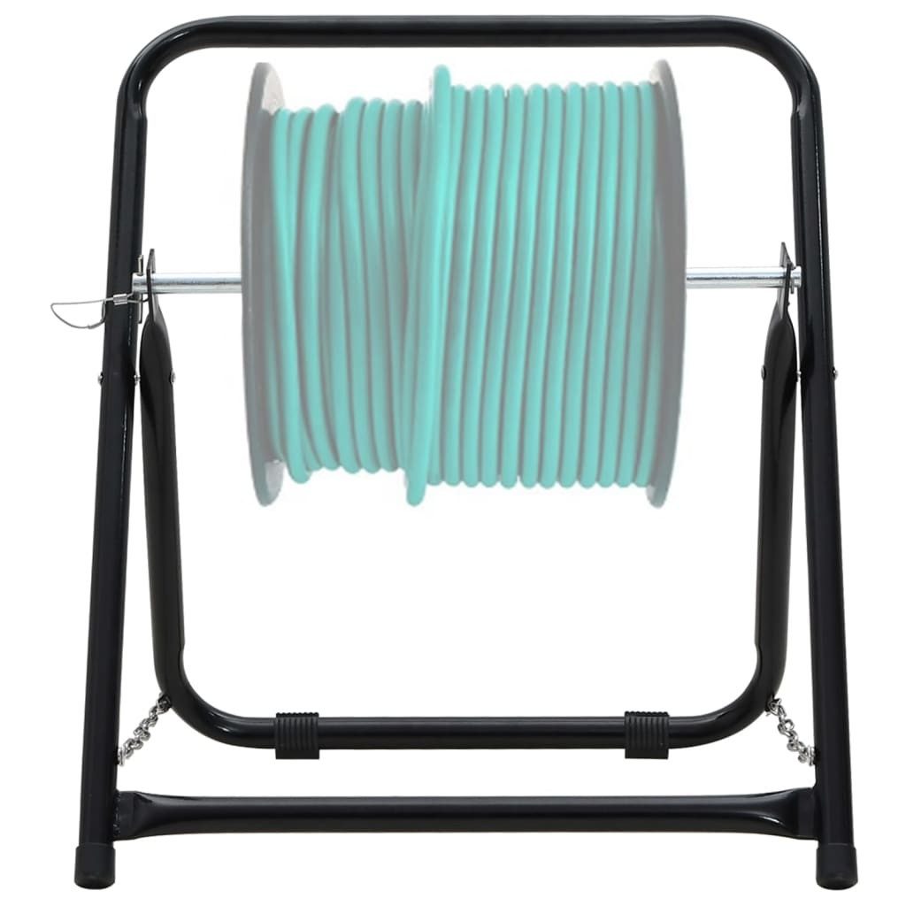 Thumbnail - vidaXL Schlauchaufroller Schlauchwagen 48 cm 45 kg Schwarz Pulverbeschichteter Stahl