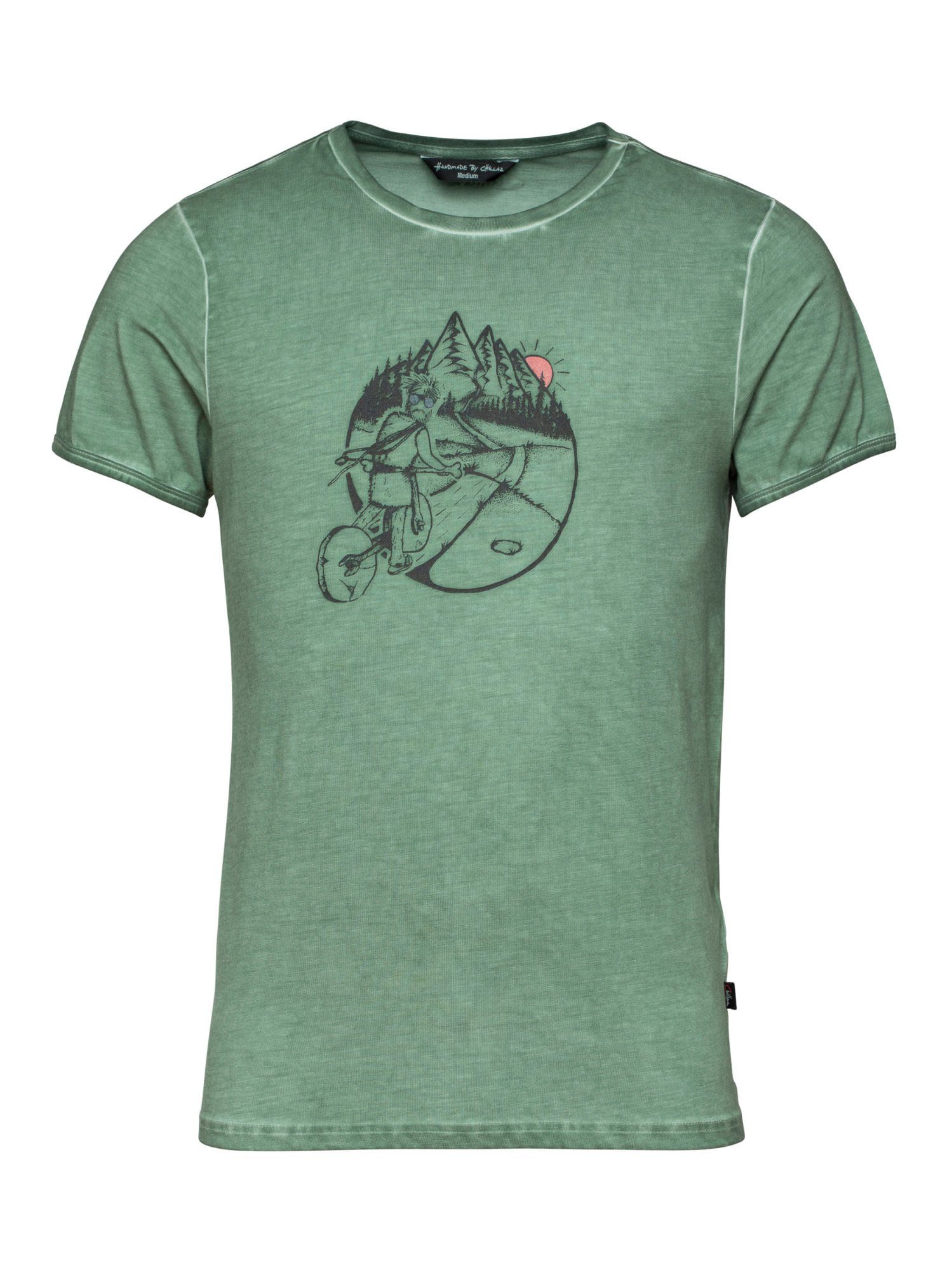 Washed T-Shirt Chillaz T-shirt Mons Homo Chillaz M Green Herren Velo