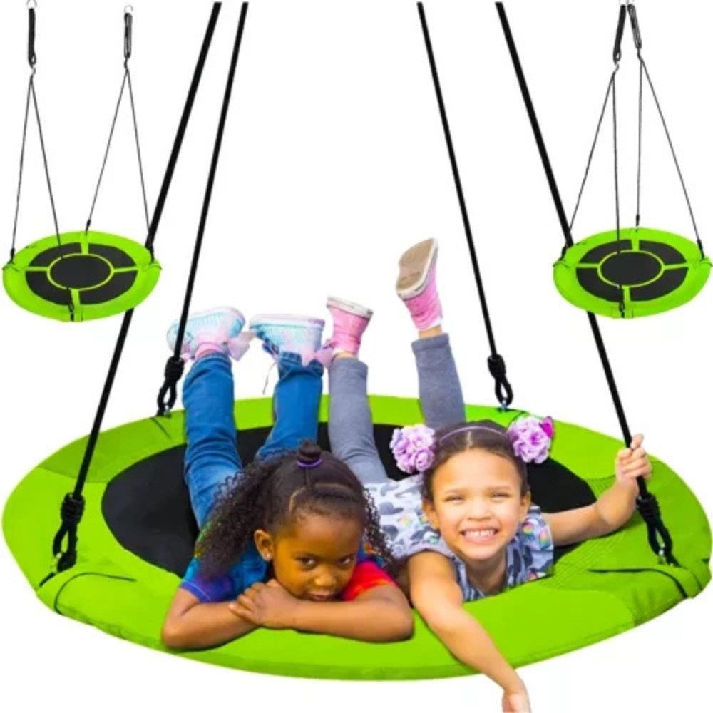 MALATEC Nestschaukel-Sitz Storchennestschaukel Kinderschaukel (Spar-Set, 1-tlg), Komplettes Montageset und Metallringe enthalten