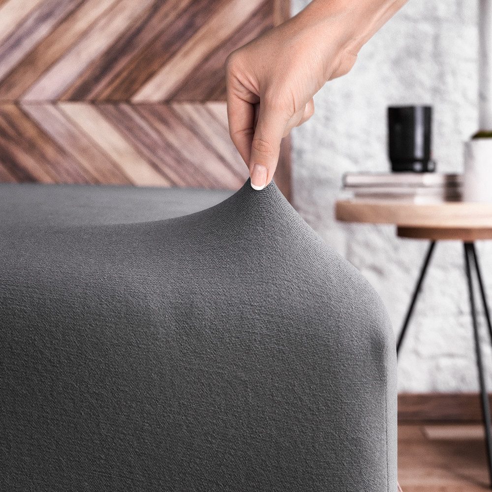 Wolkenfeld Spannbettlaken 100% Baumwolle - Superweiches Bettlaken für Matratzen von 5 bis 20cm, Jersey, Gummizug: rundum, (1 Stück), Rutschfest & Blickdicht - 90x200, 140x200, 160x200, 180x200 200x200