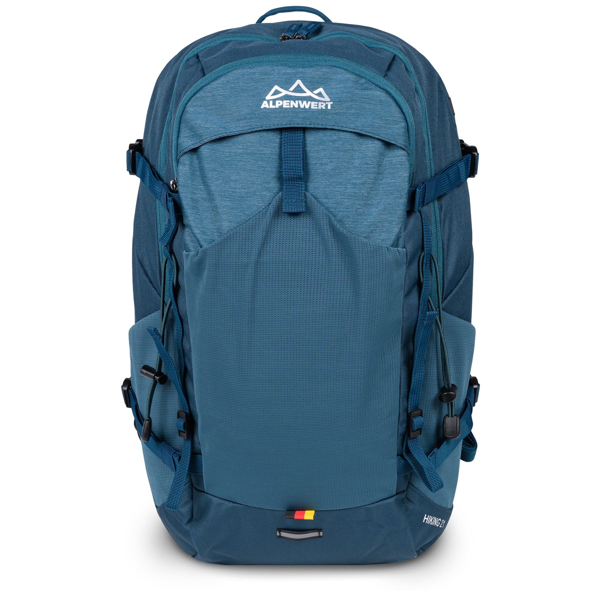 Alpenwert Wanderrucksack 21L wasserdicht mit Regenschutz & Trinksystem, Wasserdichtes PU-beschichtetes Außenmaterial
