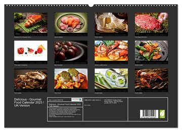 CALVENDO Wandkalender Delicious - Gourmet Food Calendar 2023 / UK-Version (Premium-Calendar 2023 DIN A2 Landscape)