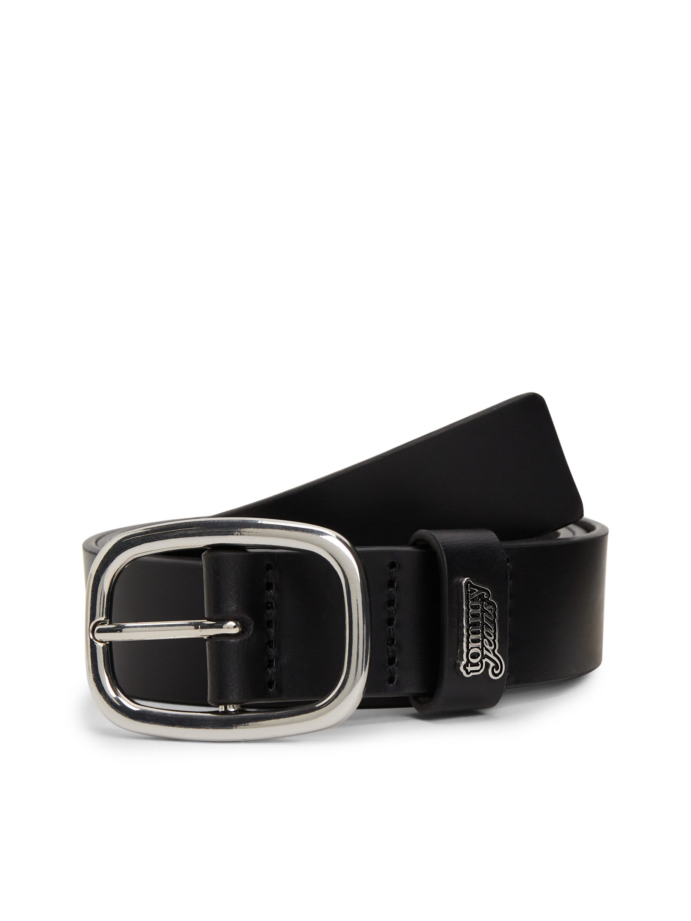 Tommy Jeans Ledergürtel TJW OVAL 3.0 BUCKLE Größenverstellbar mit Logodetail