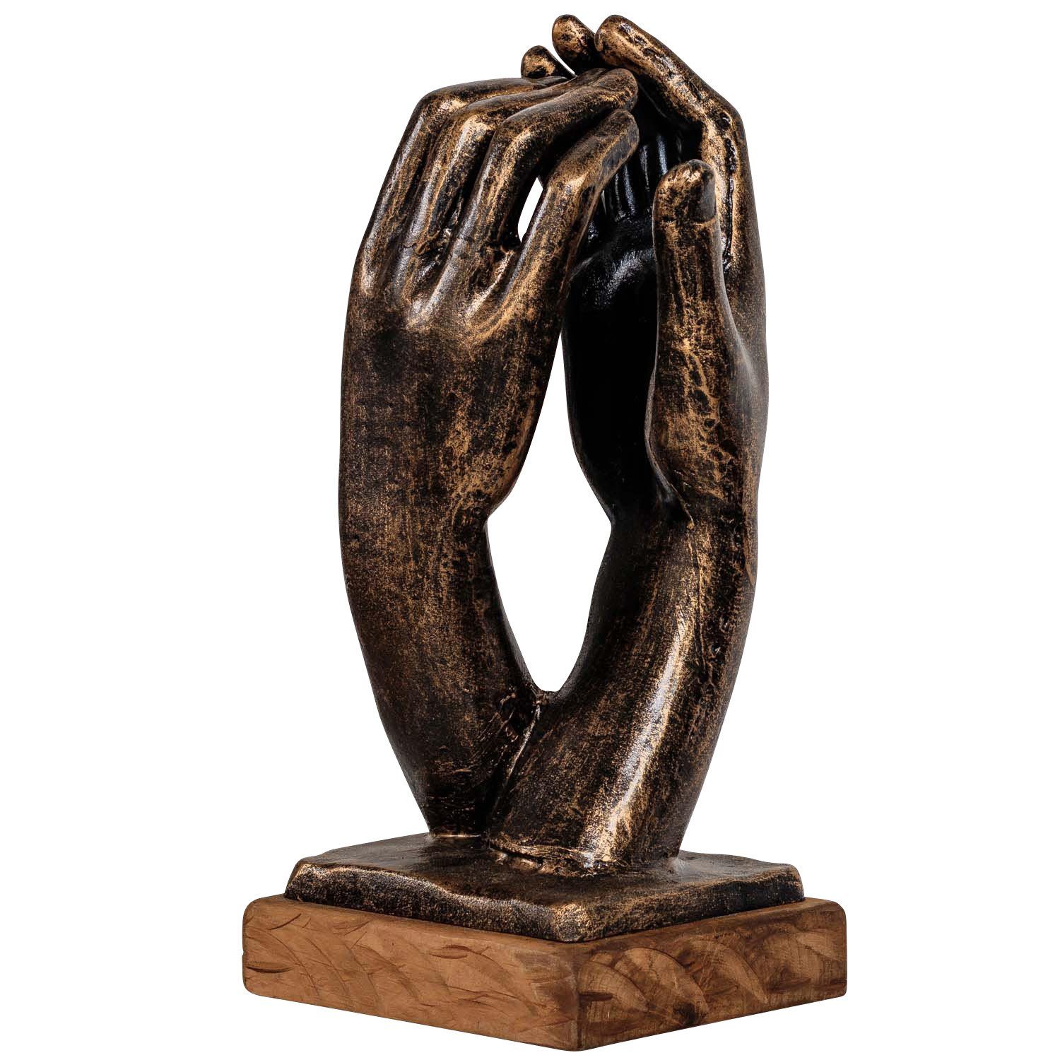 Aubaho Dekofigur Eisenfigur Hand die Kathedrale nach Rodin Figur Skulptur Antik-Stil 40