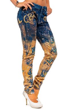 Cipo & Baxx Slim-fit-Jeans Auffällige Hose BA-WD440 im Modischen Design mit Allover-Print