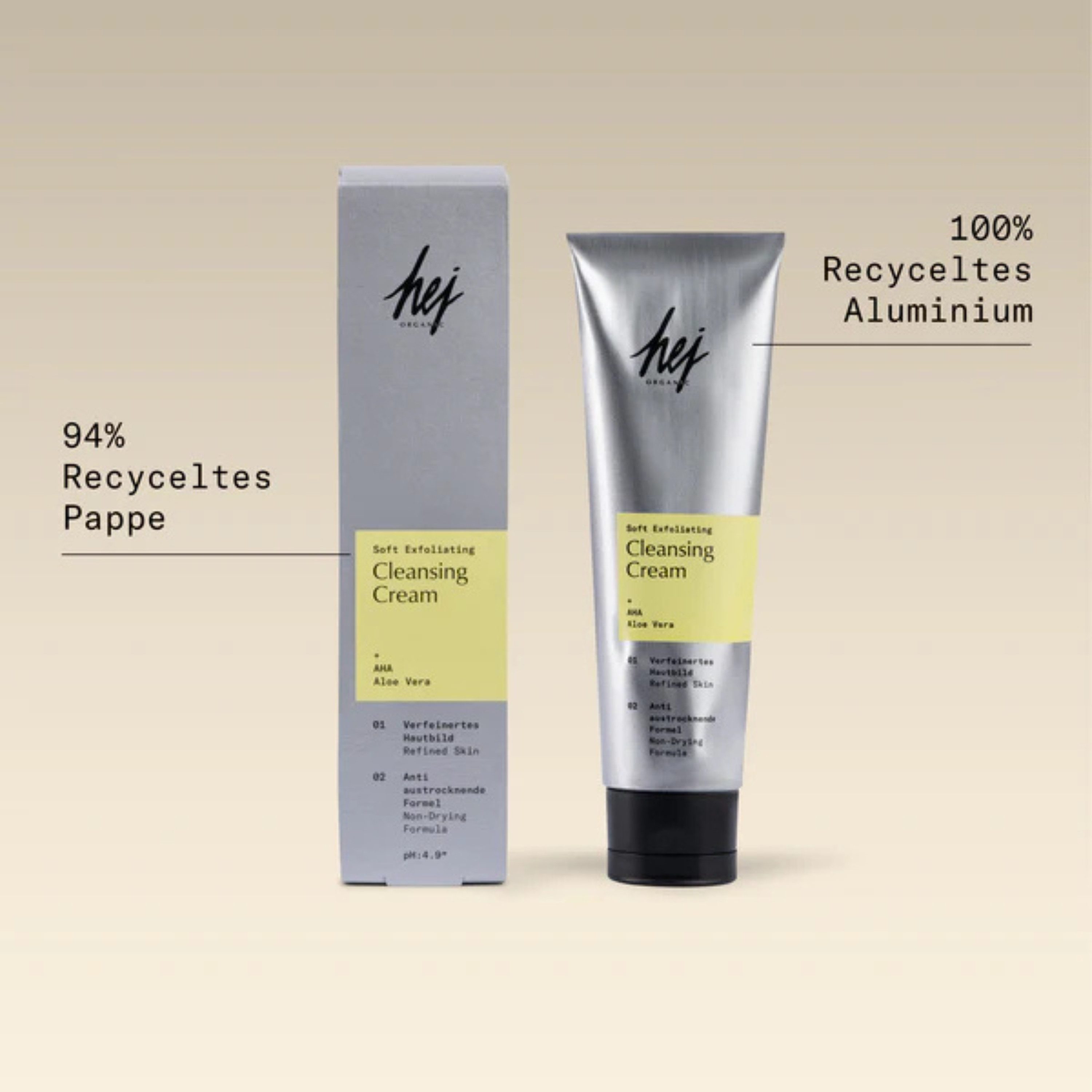 HEJ ORGANIC Gesichts-Reinigungscreme Soft Exfolating Cleansing Cream 100 ml