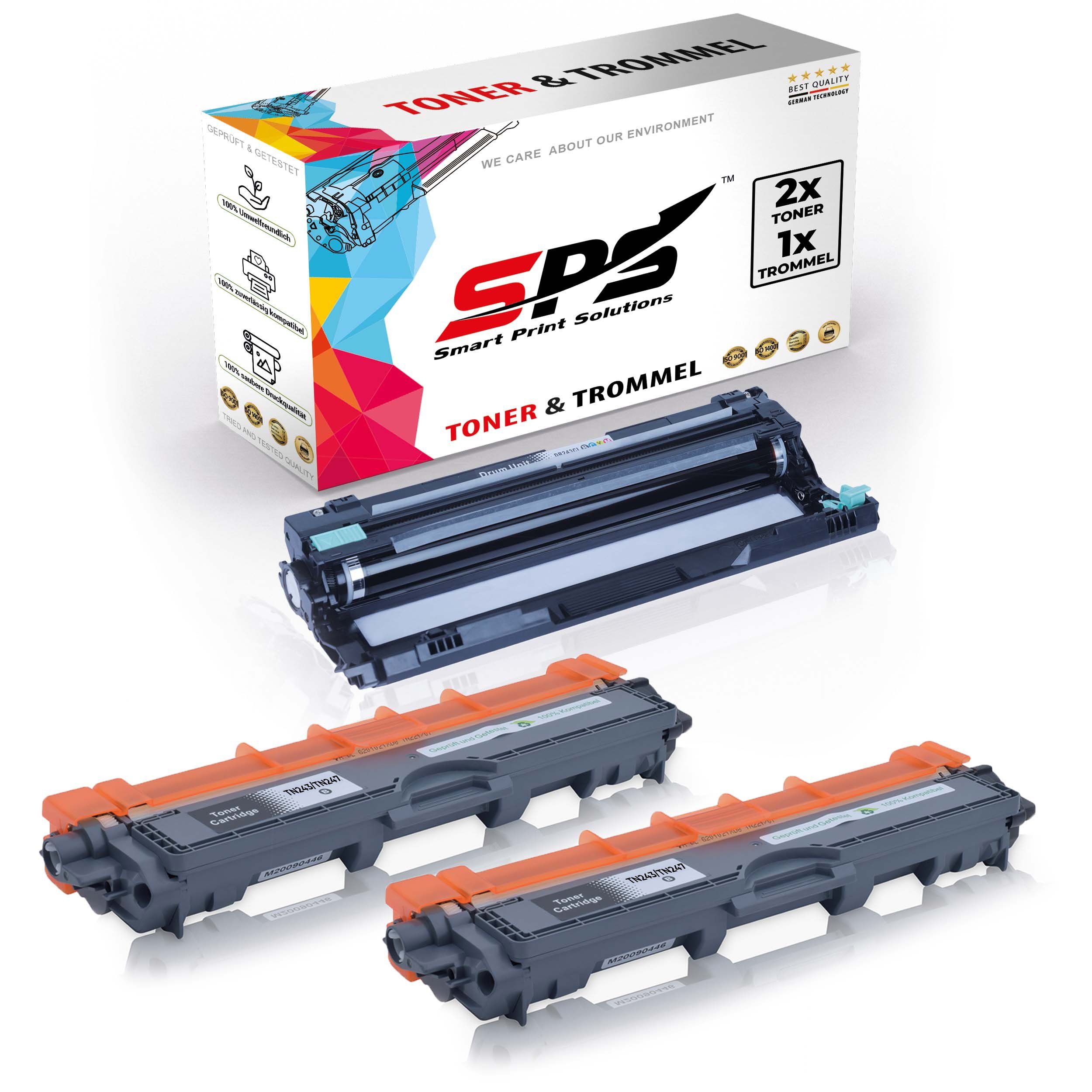 SPS Tonerkartusche Kompatibel für Brother DCP-L3510 DR-243CL TN-247BK, (3er Pack)