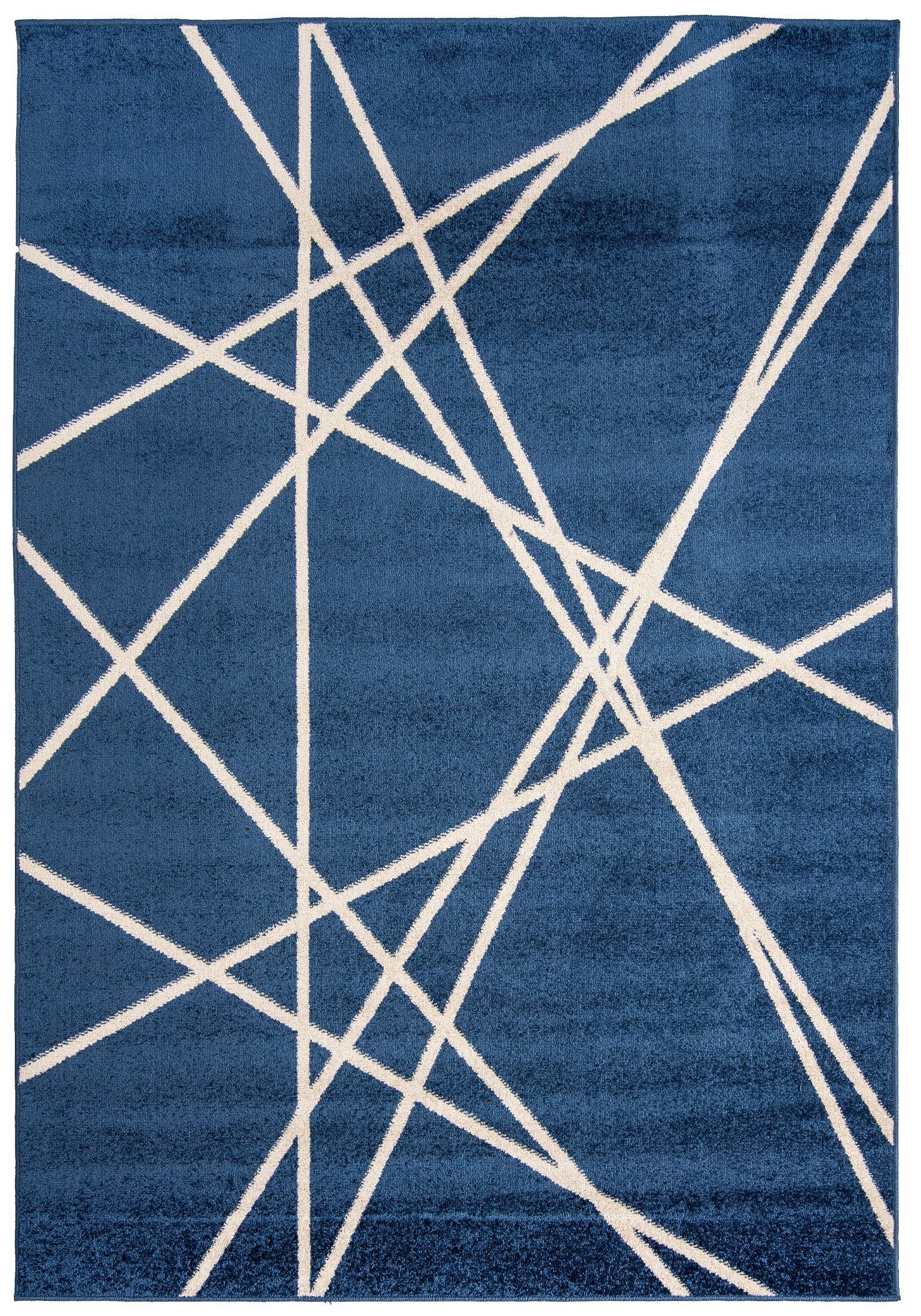 Designteppich Modern Teppich Geometrisch Muster Blau farbe - Kurzflor, Mazovia, 250 x 350 cm, Geeignet für Fußbodenheizung, Höhe 7 mm, Kurzflor | Alle Teppiche