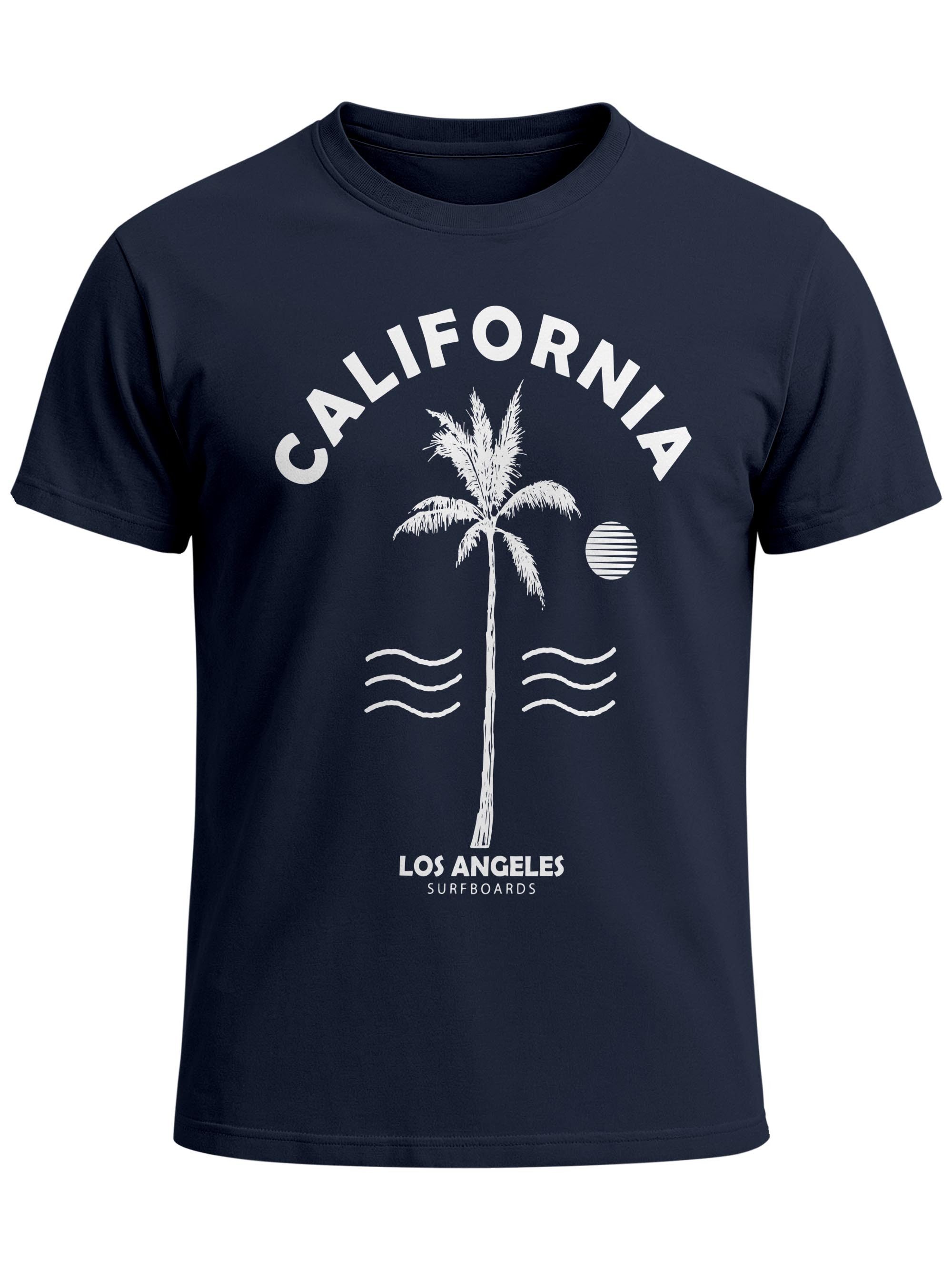 Neverless Print-Shirt Sommer T-Shirt Herren Retro Design Palme Meer Sonne Neverless® mit Print