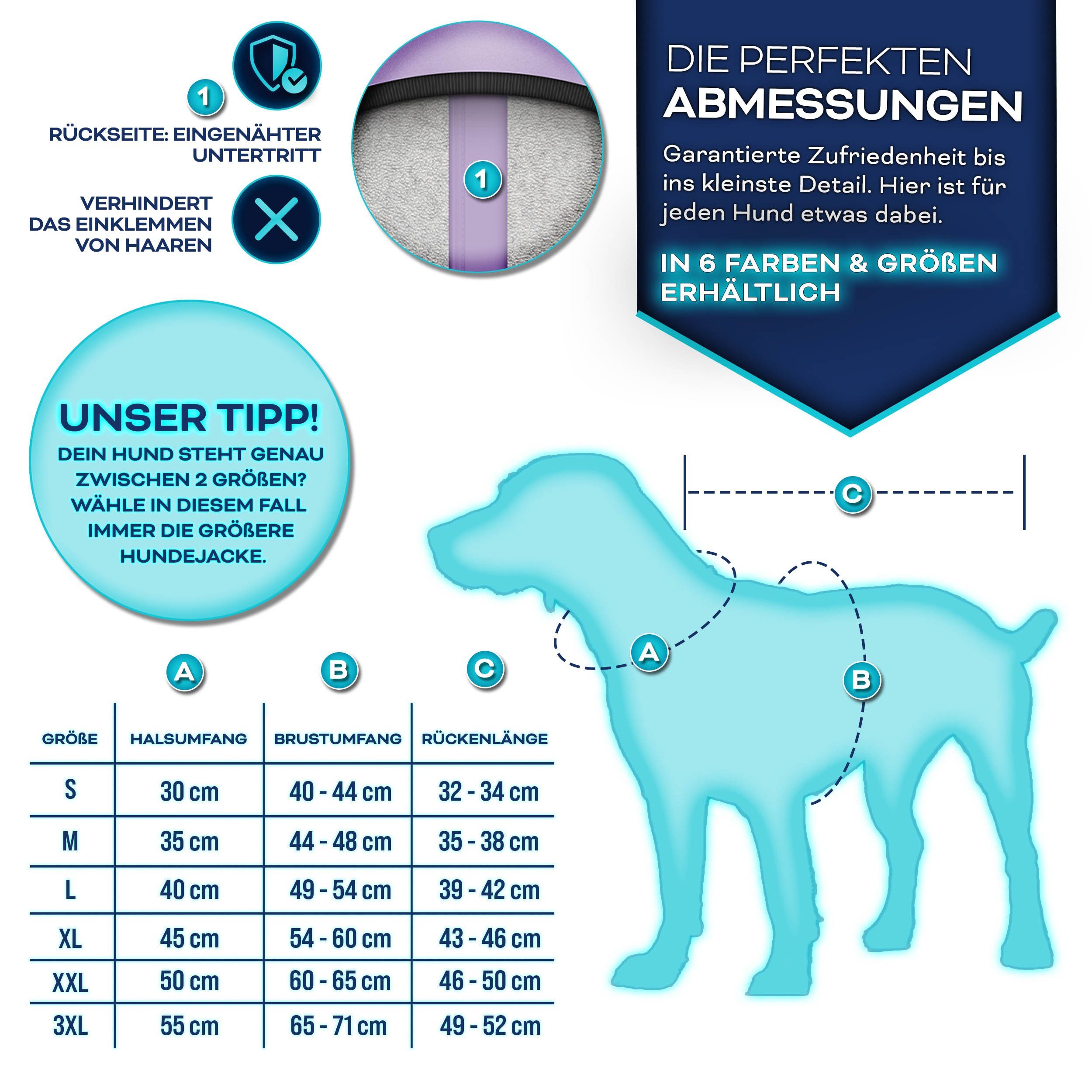 TRESKO Hundejacke Winter mit Reflektoren inkl. 15 Stück Kotbeutel, + Spender Hunderegenmantel wasserdicht Hundemantel mit Geschirr Weste