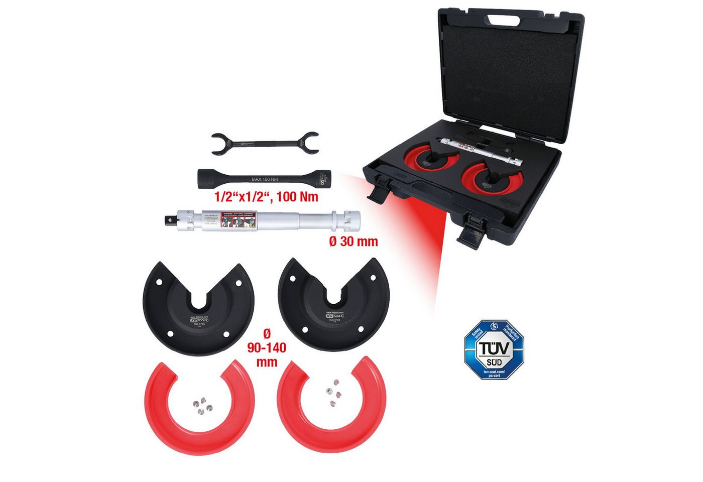 Thumbnail - KS Tools Drehmomentschlüssel KS TOOLS Audi und Seat Teleskop-Centerspanner-Satz für innenliege...