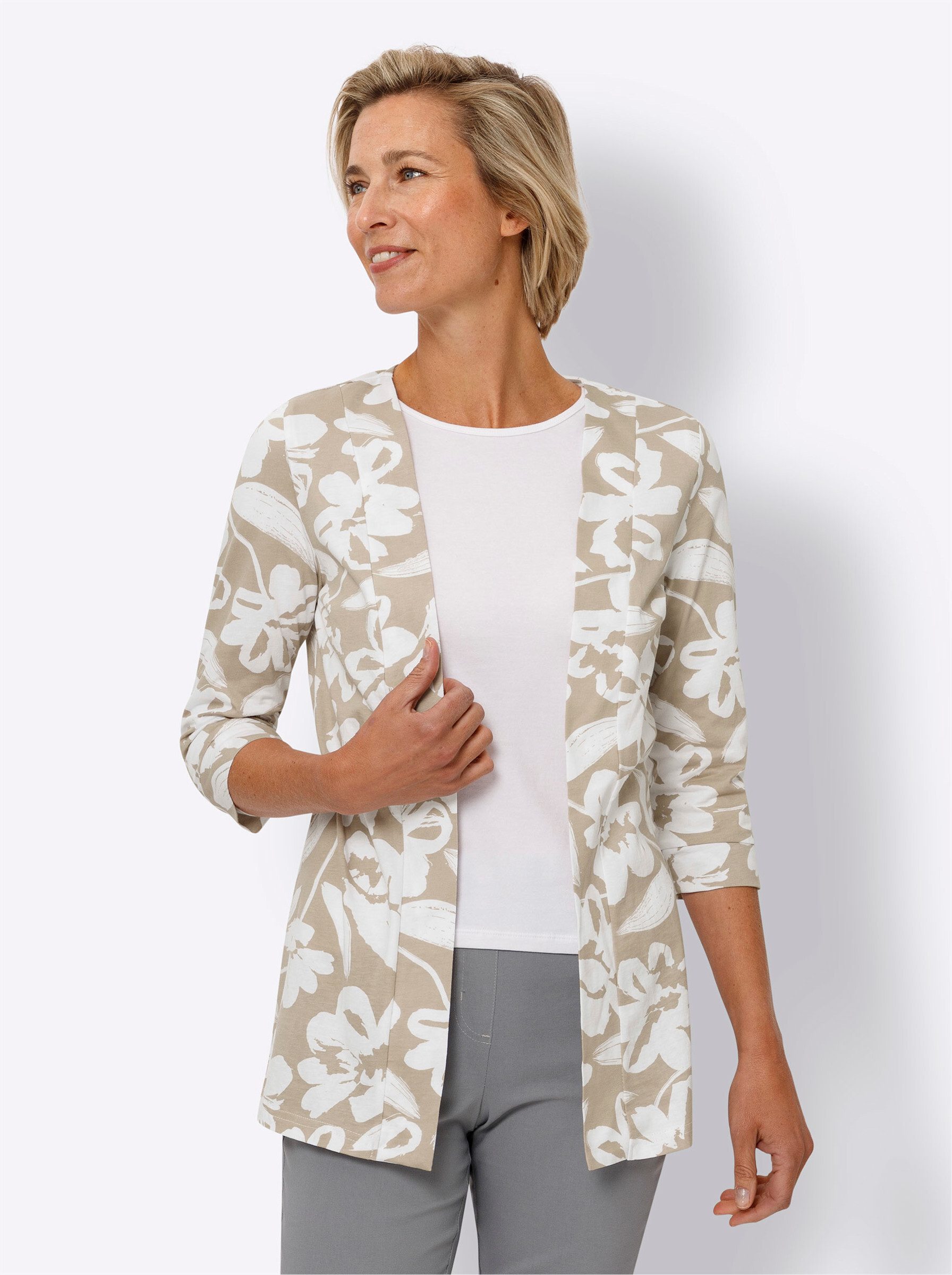 Sieh an! Shirtjacke Long-Shirtjacke 3/4-Arm günstig online kaufen