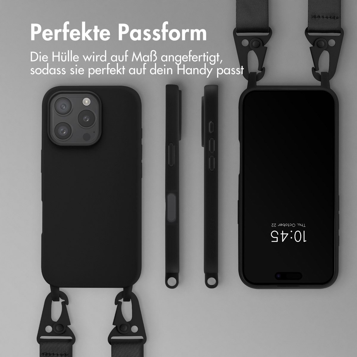 Selencia Handyhülle Selencia SilikonHülle mit abnehmbarem Band Apple iPhone 16 Pro Max - S – Bild 4 von 5