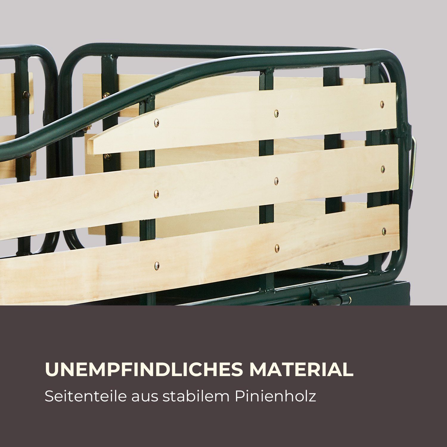 Waldbeck Bollerwagen Ventura Bollerwagen Schwerlast 300 kg Stahl 100x50 cm WPC klappbar, klappbare Seitenteile, große Ladefläche – Bild 4 von 5