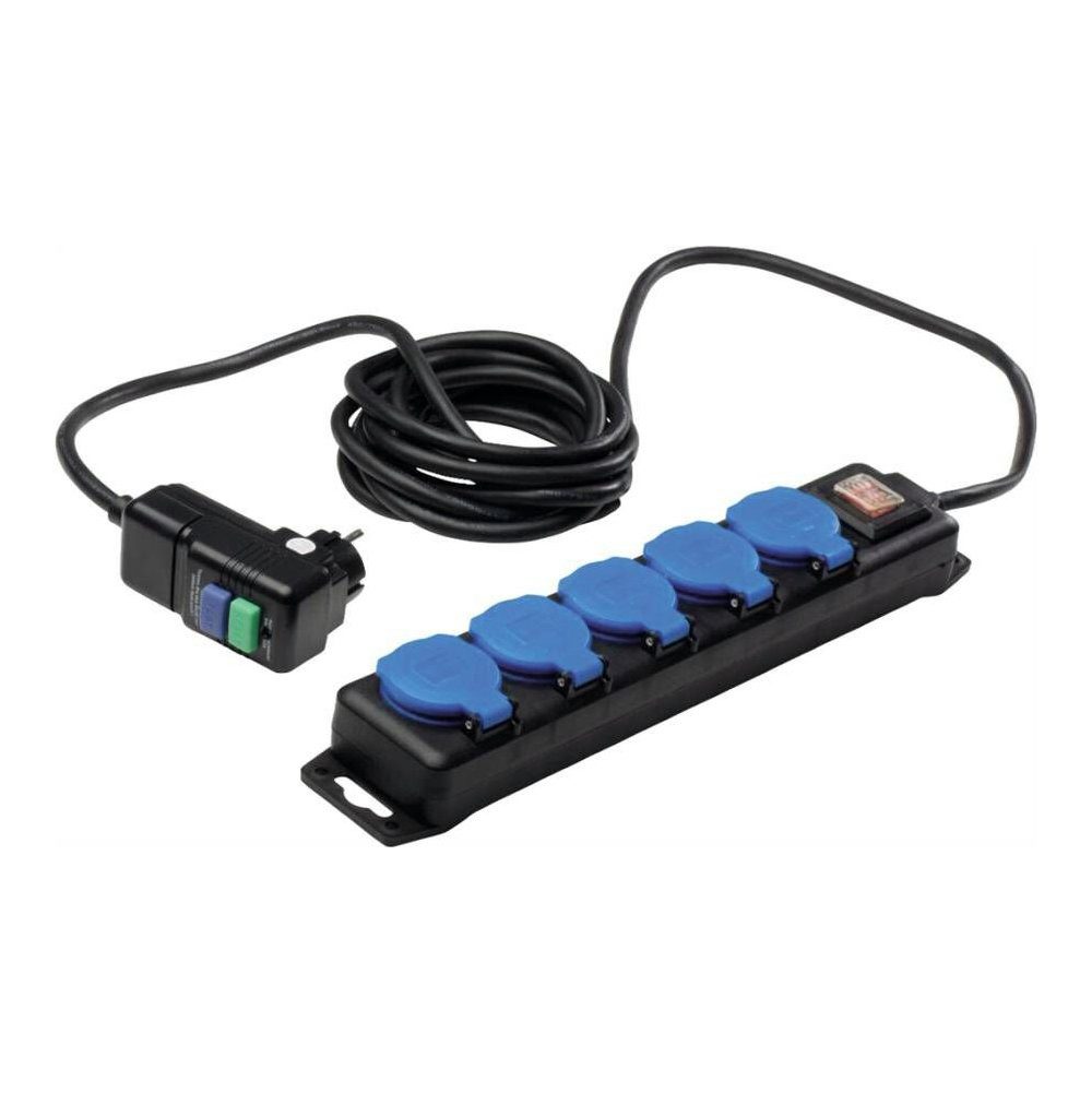 as - Schwabe Profi-Steckdosenblock 5-fach 4,5m H07RN-F3G1,5 IP44+PSS30mA Steckdosenleiste 5-fach (FI-Personenschutzstecker 30 mA)