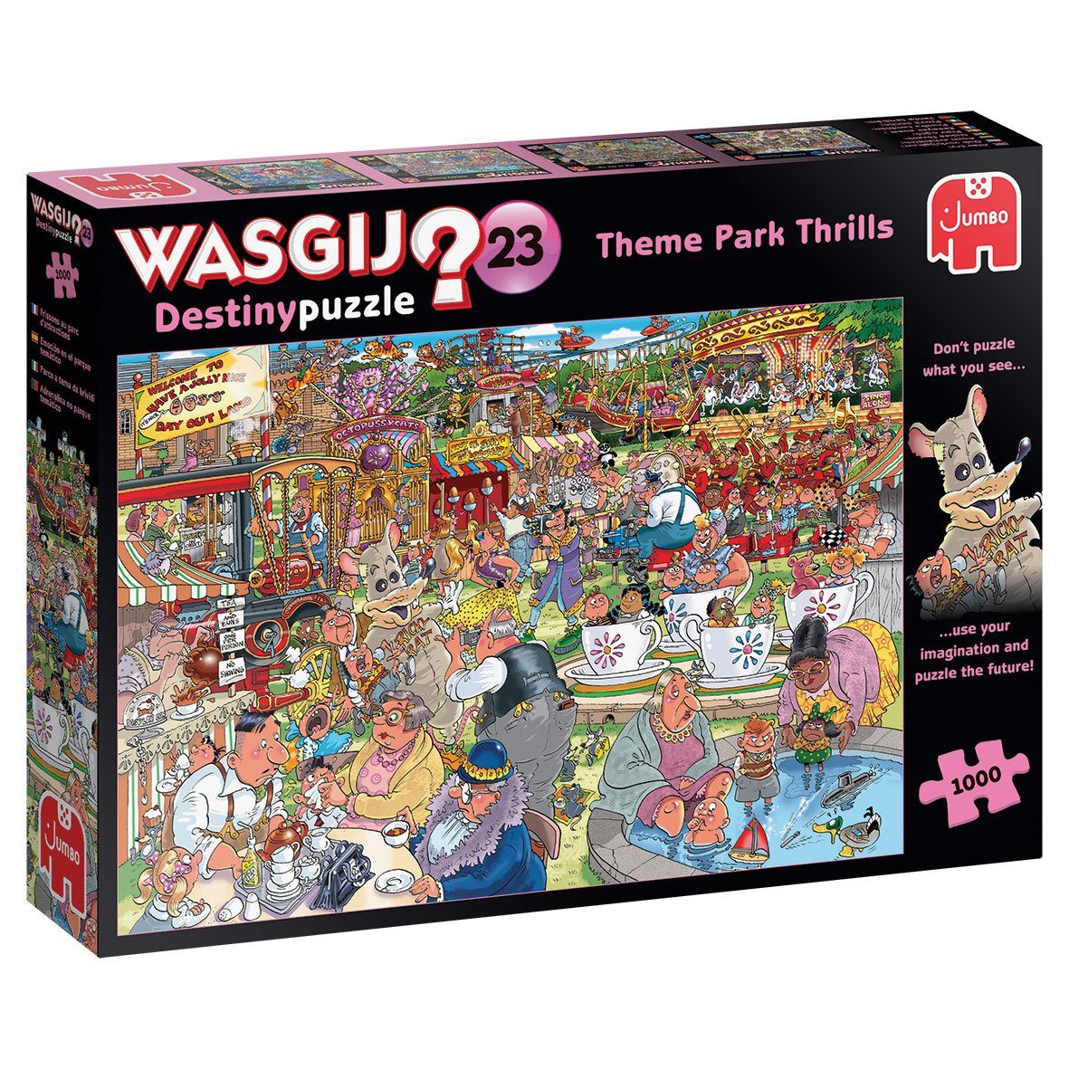 Jumbo Spiele Puzzle Wasgij Destiny 23 Nervenkitzel im Themenpark!, 1000 Teile Puzzle, 1000 Puzzleteile, Made in Europe