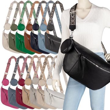 EAAKIE Gürteltasche Bauchtasche Umhängetasche Crossbody-Bag Hüfttasche Kunstleder Italy-D, als Schultertasche, CrossOver, Umhängetasche tragbar