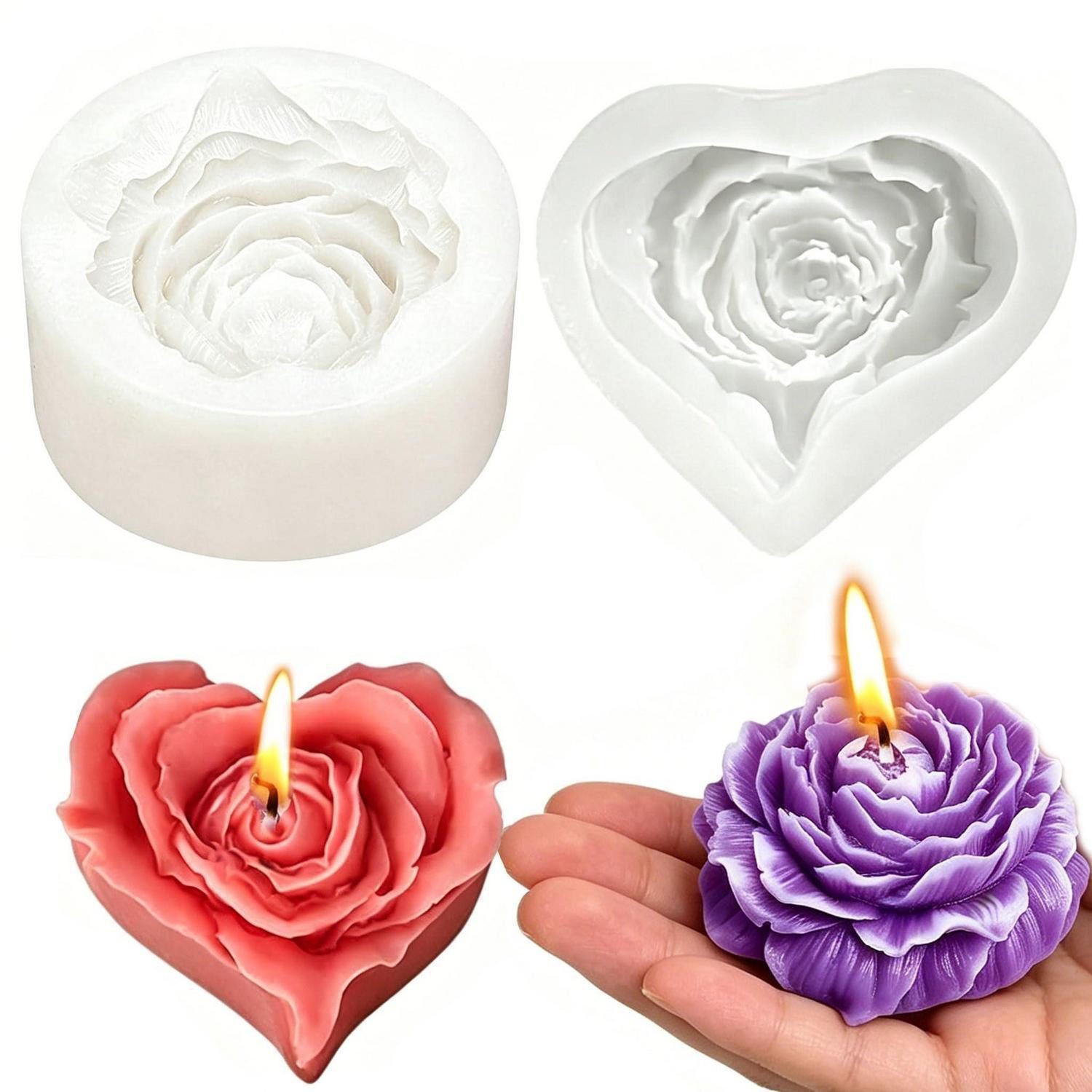 LuxusKollektion Silikonform Silikonformen 3D Blumen 2 Stk