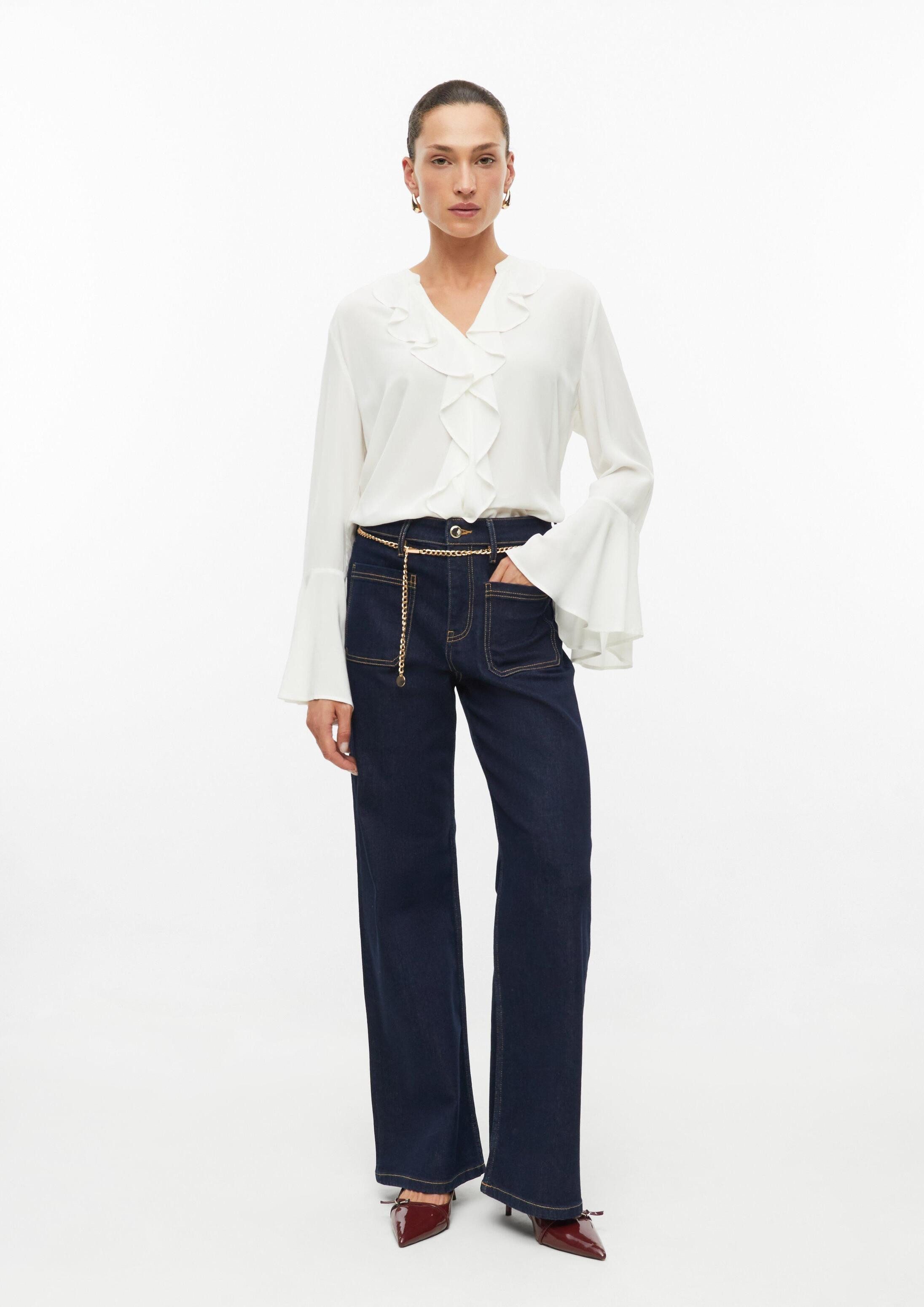 s.Oliver Weite Jeans Jeans-Hose SURI Jeans Suri / High Rise / Wide Fit / mit Zier-Gürtel