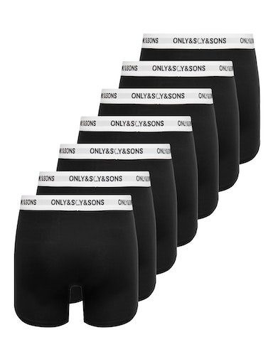 NOOS 7-PACK ONLY SONS BLACK TRUNK white 7-St) Black SOLID waist Trunk (Packung, ONSFITZ &