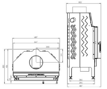 Hitze Kamineinsätze Albero AL11S.H, 11,00 kW