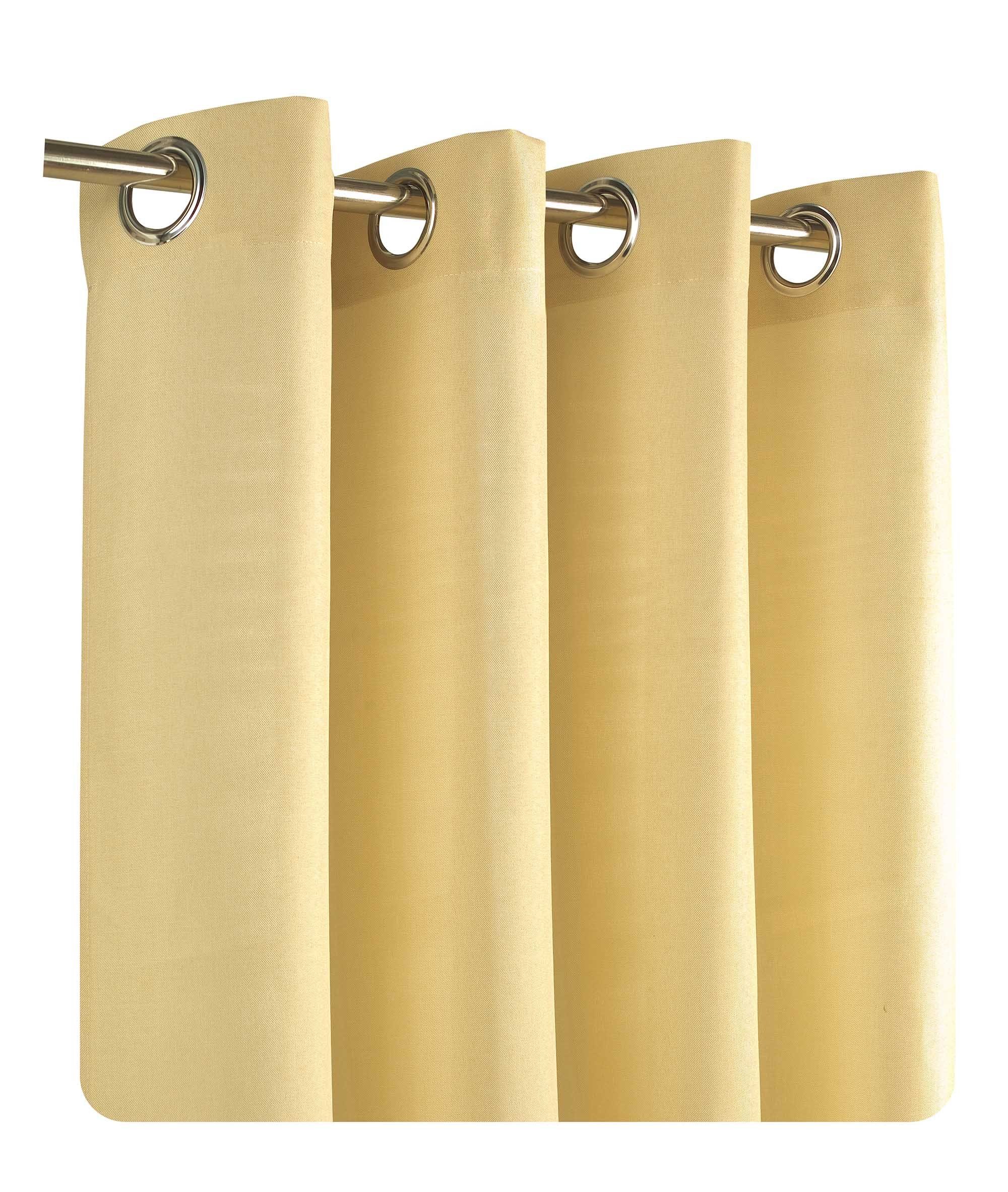 Haus und Deko Gardine Vorhang Leinenoptik 140x245 cm Ösen 2er Set blickdicht Struktur uni (2 St), Ösen, blickdicht, Polyester