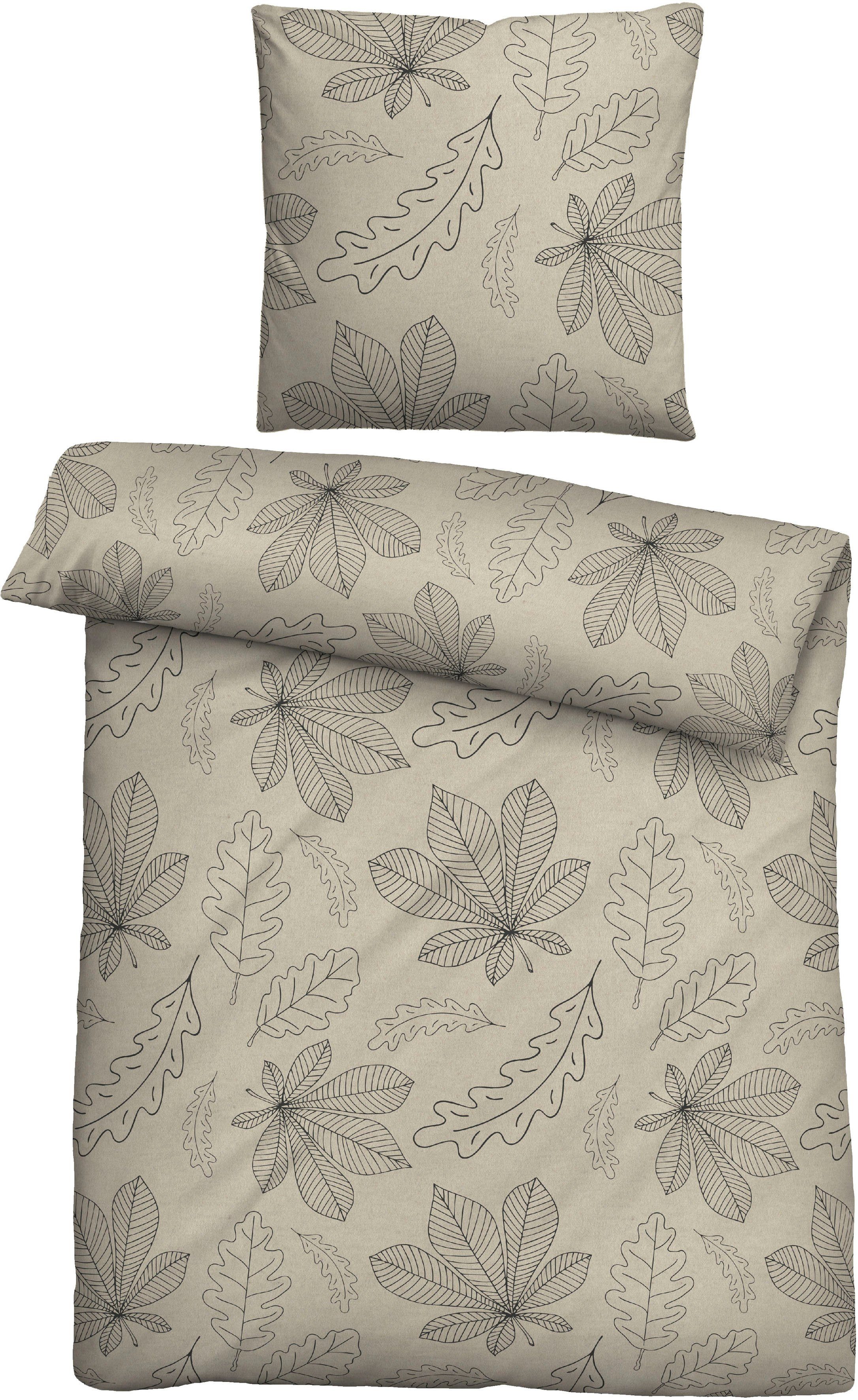 Biberna Bettwäsche Marielle in Gr. 135x200 oder 155x220 cm, Flanell, 2 teilig, Flanell kuschelig warm im Winter, florale Bettwäsche, Winterbettwäsche