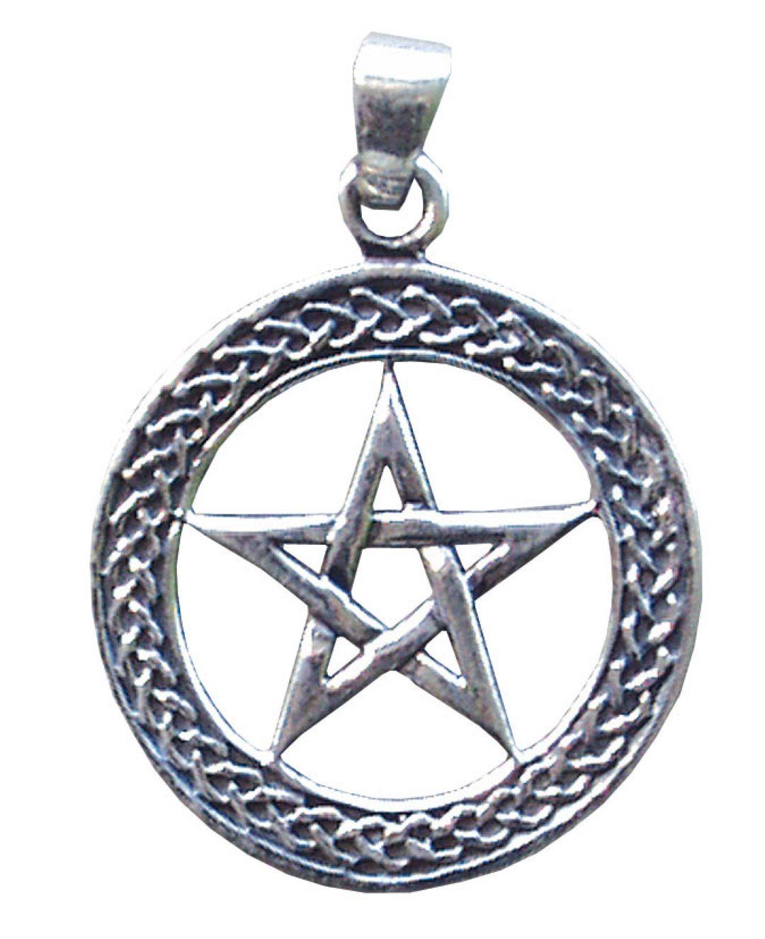 Saraswati Kettenanhänger Anhänger "Pentagramm im Kreis" 2,5cm Silber 925 3,3g