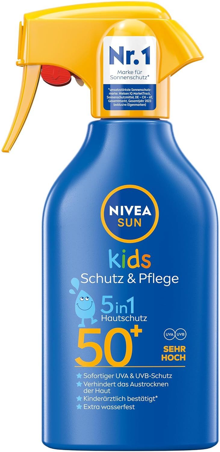 Nivea Sonnenschutzspray Kids Schutz & Pflege 5in1 Hautschutz LSF 50+ Sonnenspray (250 ml), 1-tlg.