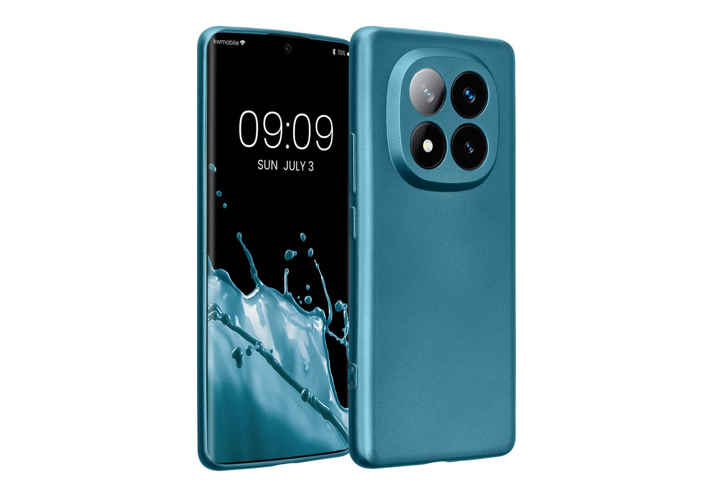 kwmobile Handyhülle Handyhülle für Xiaomi Redmi Note 14 Pro+ 5G / Redmi Note 14 Pro Plus, weiche Silikon Case metallisch schimmernd - Schutzhülle Cover