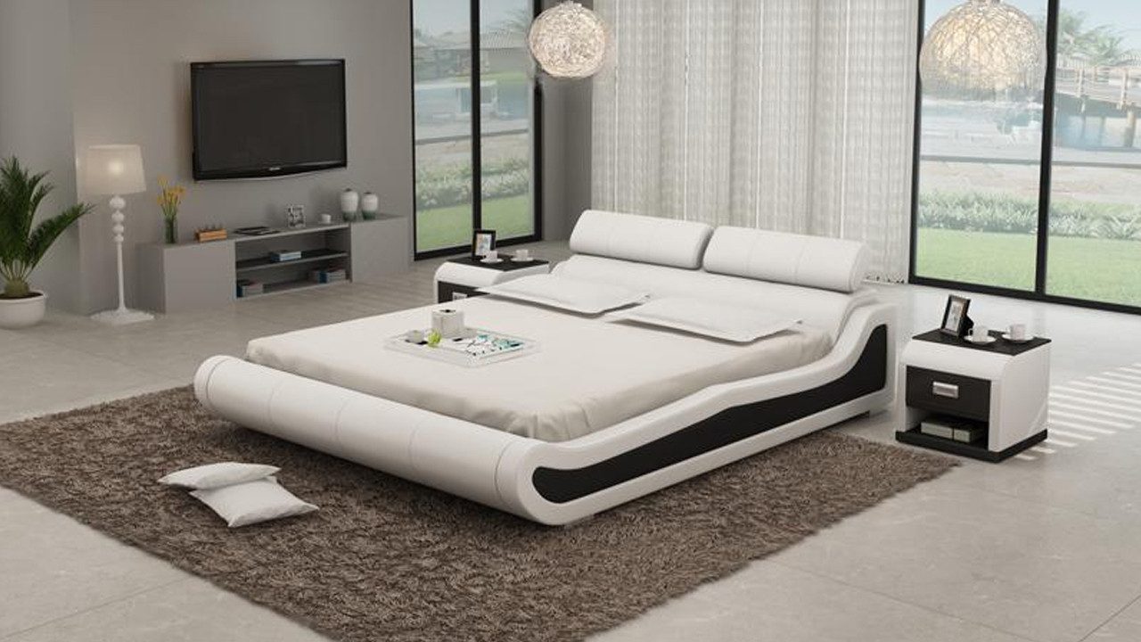 JVmoebel, Wasserbett Hotel Doppel Bett Кровати Komplett Lederbett Polsterbett Wasserbett, (Wasserbett), Made in Europa