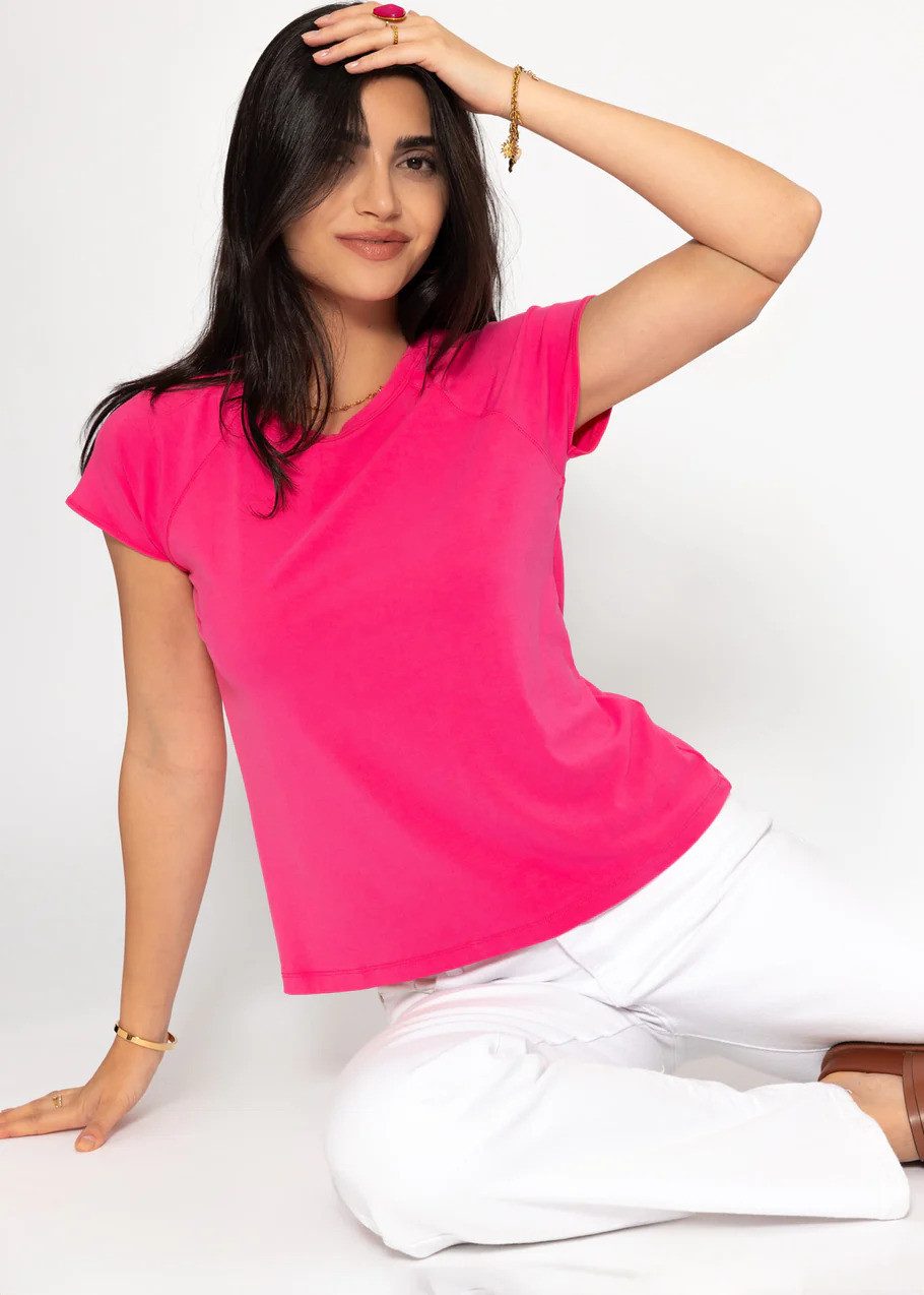 SASSYCLASSY T-Shirt T-Shirt mit Raglannaht für Damen Weiches Shirt aus Visk günstig online kaufen