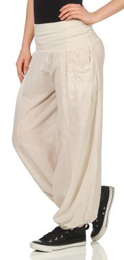 malito more than fashion Haremshose 17633 lockere luftige Hose mit elastischem Bund Einheitsgröße
