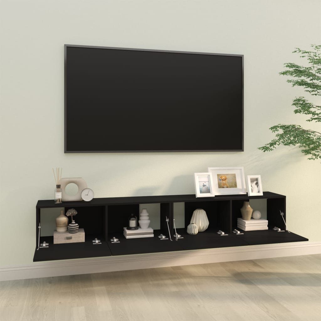 100x30x30 Stk. Schwarz TV-Wandschränke Holzwerkstoff furnicato 2 TV-Schrank cm