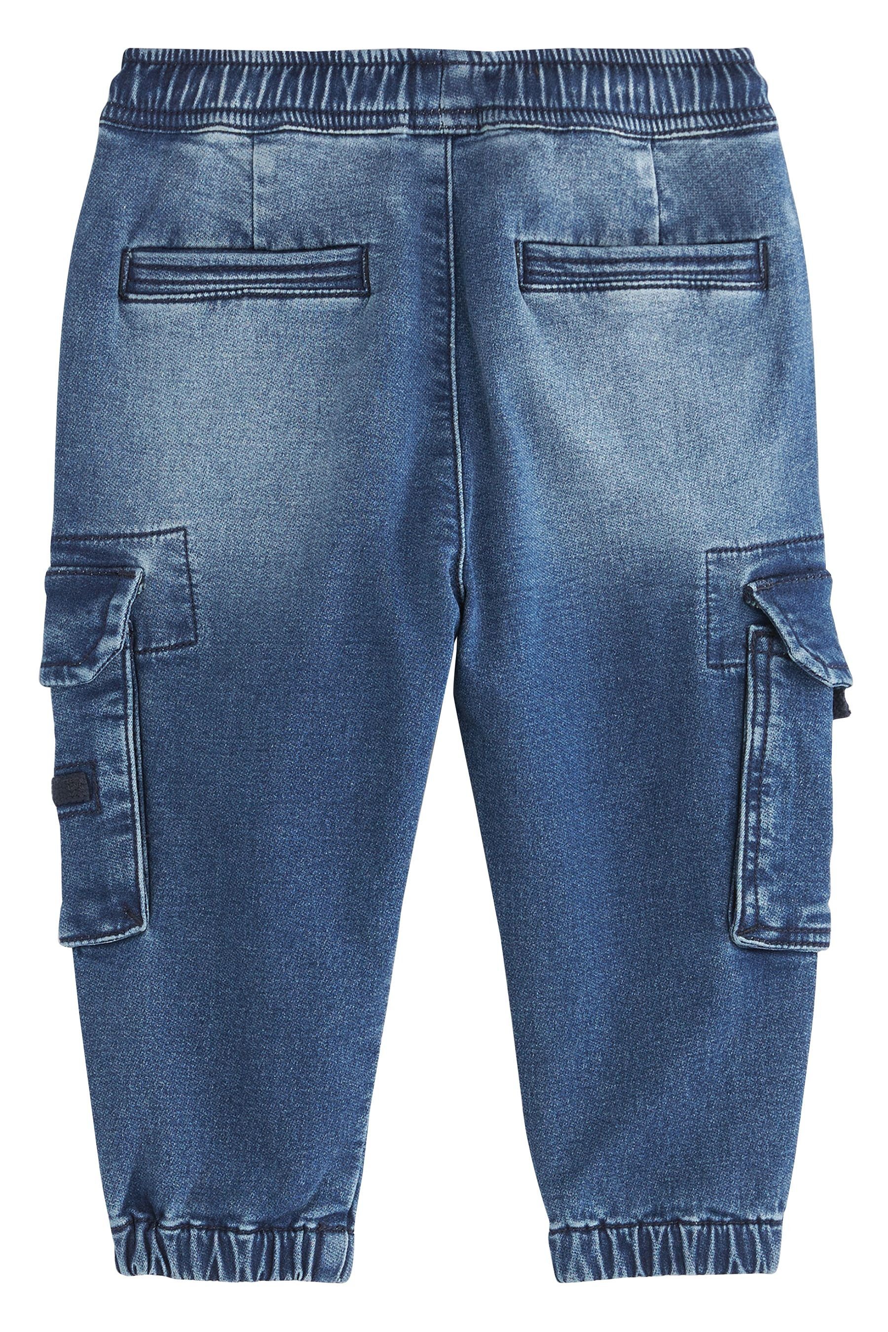 Comfort (1-tlg) Cargo-Jeans Cargojeans Mid Denim Blue Next
