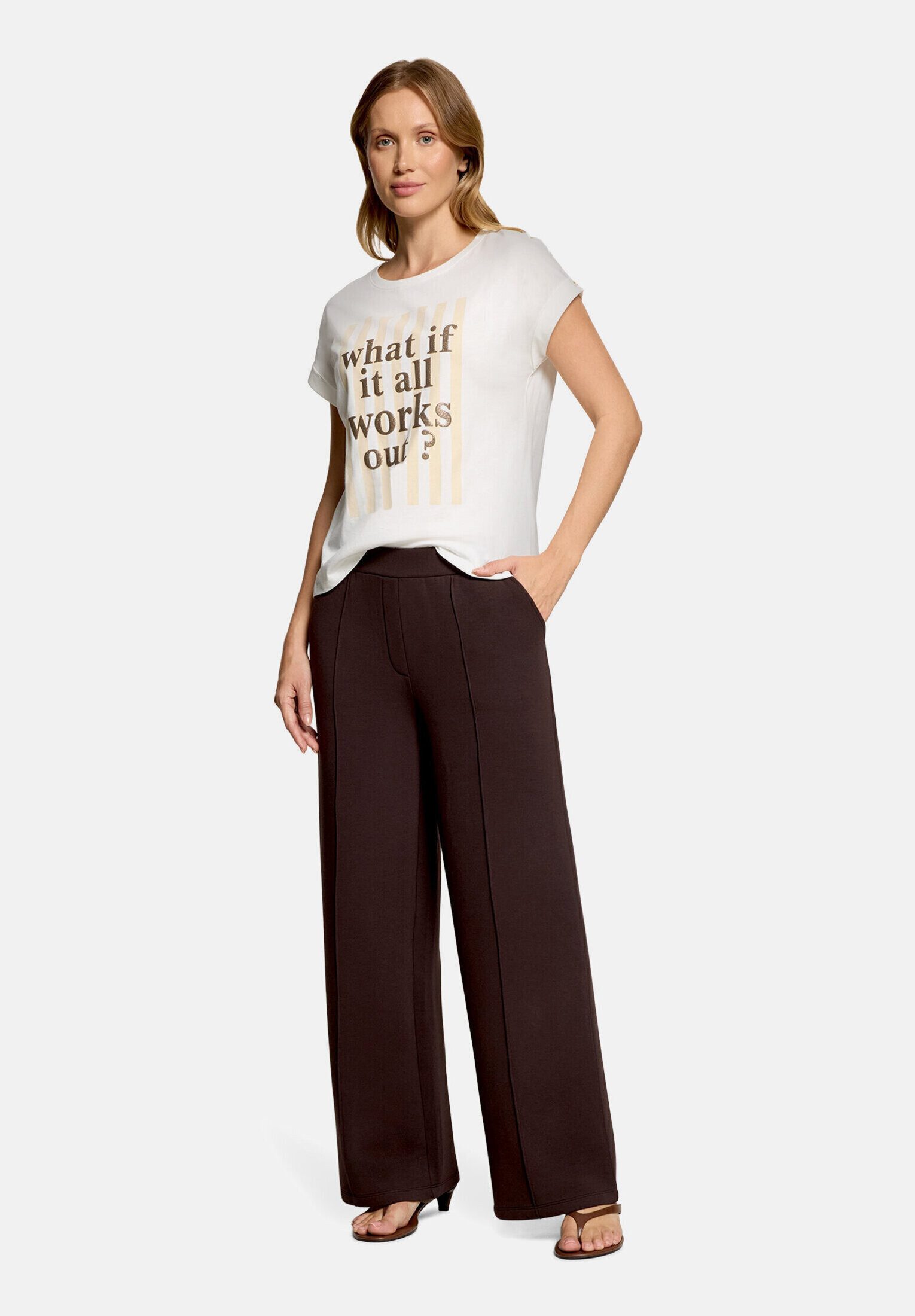 Cartoon Kurzarmshirt Damen mit Ärmelaufschlag (1-tlg)
