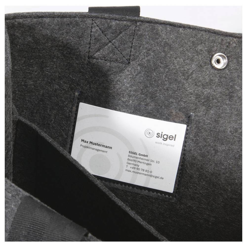 Sigel Laptoptasche Notebook Tasche Desk Sharing Bag Basic M Synthetischer Filz Dunkelgrau
