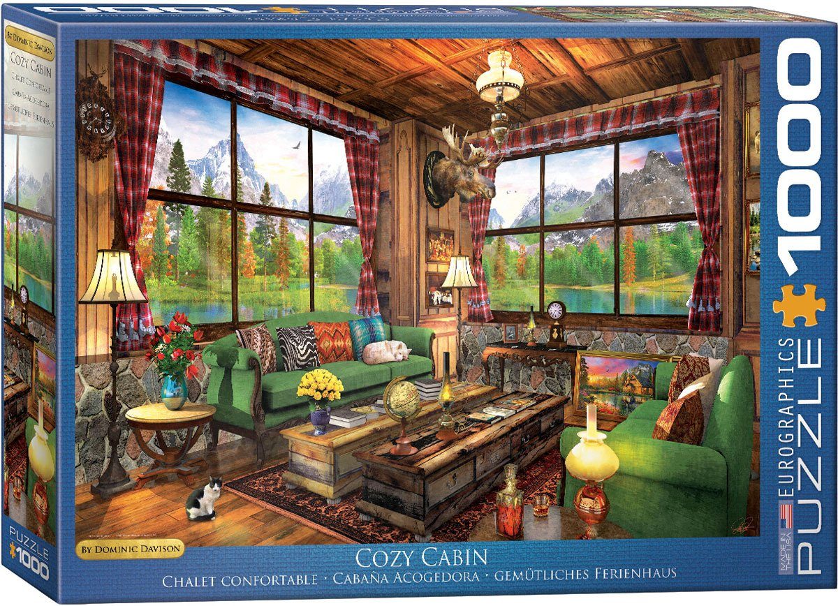 empireposter Puzzle Dominic Davison - Das gemütliche Ferienhaus am See - 1000 Teile Puzzle - 68x48 cm, 1000 Puzzleteile