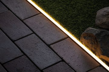 Paulmann LED Gartenstrahler Plug & Shine Stripe Smooth Einzelstripe IP68 3000K 46W Weiß, LED fest integriert, Warmweiß