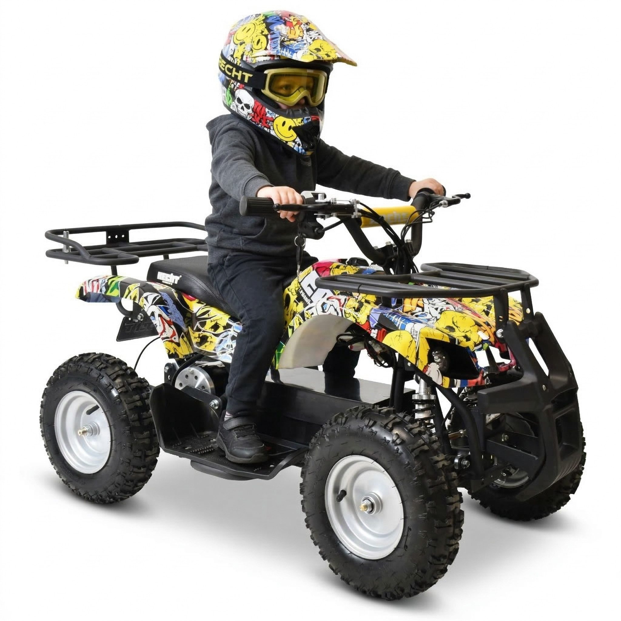 Hecht Elektro-Kinderquad 1000W bis 25 km/h 36V/12Ah Akku, Belastbarkeit 65 kg, Scheibenbremsen, Einstellbare Federung