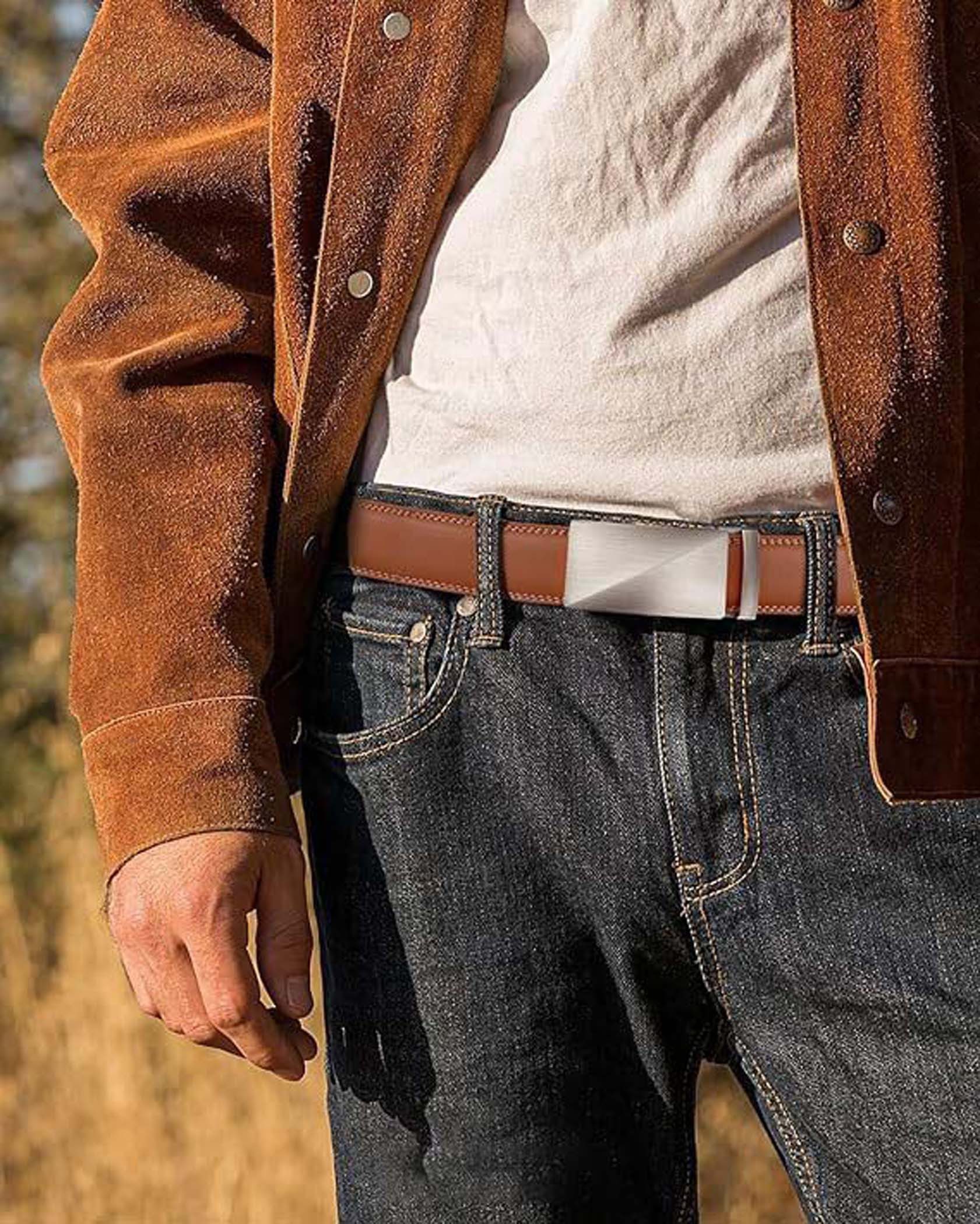 Zaewry Ledergürtel Gürtel Herren, Gürtel Ratsche Gürtel Automatikschließe – Bild 4 von 5