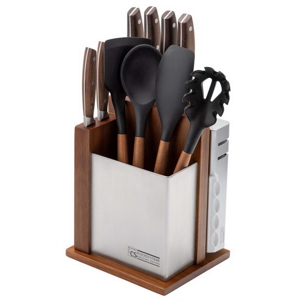 CS KOCH-SYSTEME Carl Schmidt Sohn Messerblock Soltau (12tlg), inkl. allen wichtigen Messertypen u. zusätzlichen div. Küchenhelfern