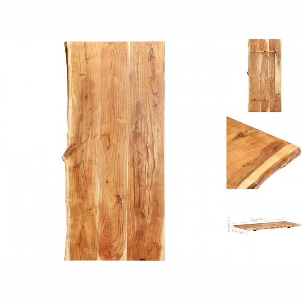 vidaXL Badezimmer-Set Badezimmer-Waschtischplatte Massivholz Akazie 118x55x3,8 cm