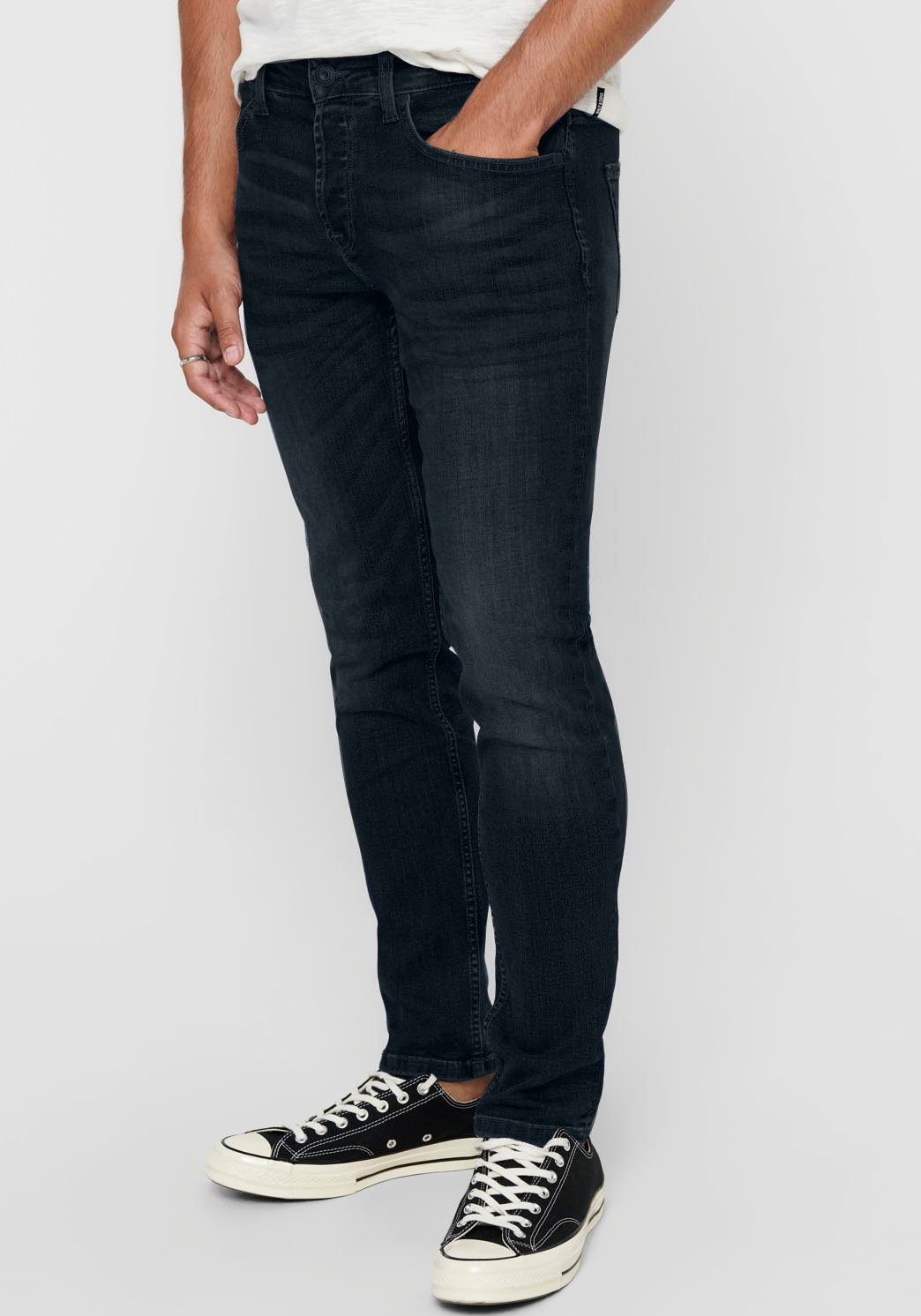 ONLY & SONS Slim-fit-Jeans ONSWEFT REG. D. GREY 6458 JEANS VD Black Denim