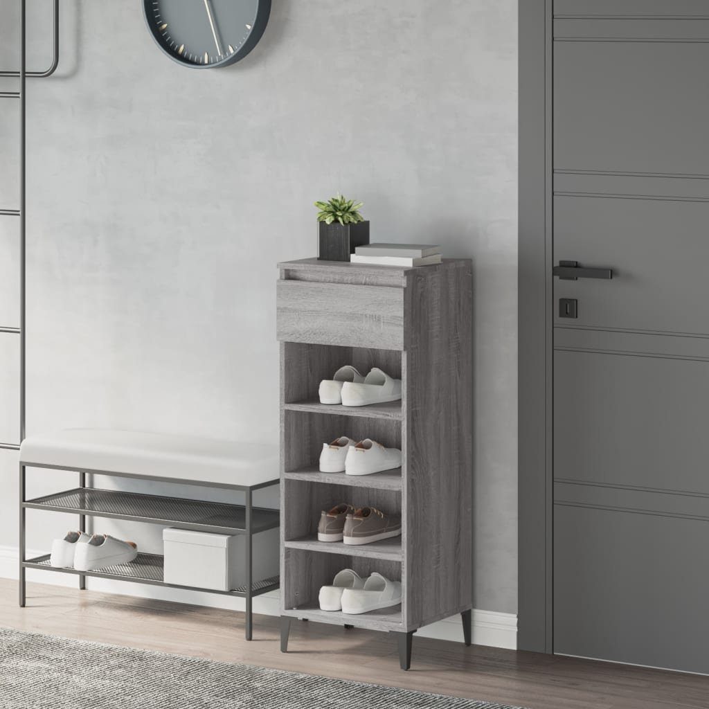 vidaXL Schuhregal Schuhregal Grau Sonoma 40x36x105 cm Holzwerkstoff, 1-tlg.