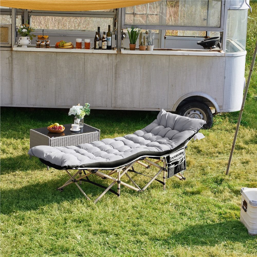 Yaheetech Feldbett Campingbett mit Tragetasche & Seitentasche & Matratze Klappbett bis 150 kg belastbar, 191 × 67 × 56 cm