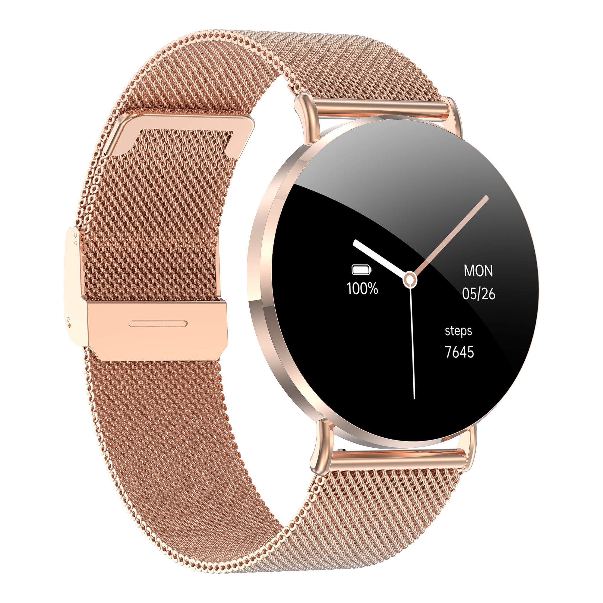 Levowatch EVE Damen Smartwatch, extraflach, Sprachsteuerung, AMOLED Always-On Smartwatch (4 cm/1,3 Zoll, Android und iOS) Fitness Tracker Uhr, Blutdruck, Periodenzyklus, wasserdicht, 7mm Metallgehäuse, 4-teilig, Anruf Funktion, 41mm Damen-Größe, Sporterkennung, Anrufe, Schrittzähler, Puls, 3 Armbänder, Stress-, Schlafüberwachung