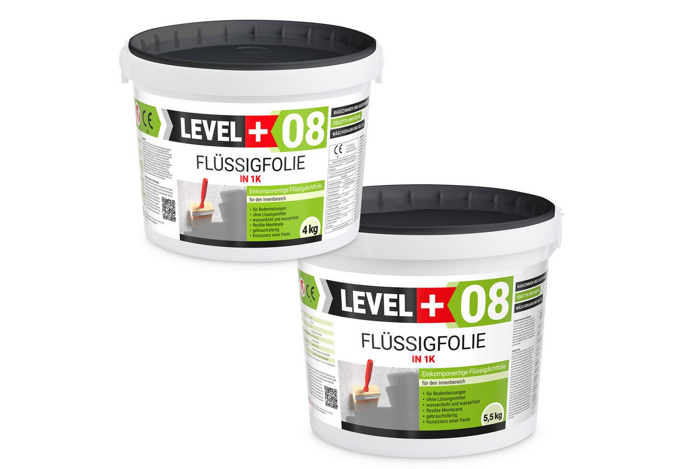 Thumbnail - Level+ Dichtstoff Dichtset für Duschabdichtung Dichtband Flüssigfolie 9,5kg SET323