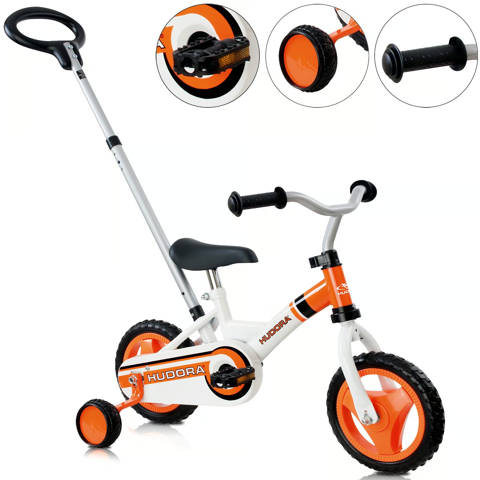 Hudora Laufrad HUDORA RS 130 Kinderfahrrad 10 Zoll mit Stützrädern Rot, Ab 3 Jahre